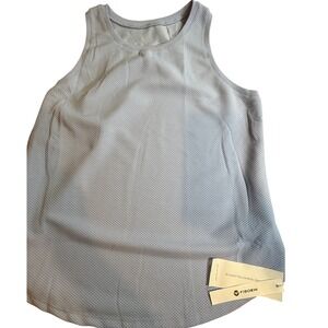 Fisoew Womens Activewear Tank Top Light Blue Mesh Textured Sleeveless M5A795 L
